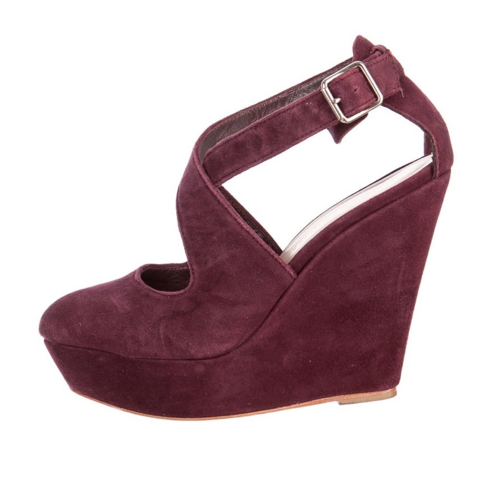 Loeffler Randall Suede Crisscross Wedges, size 8.5, GUC